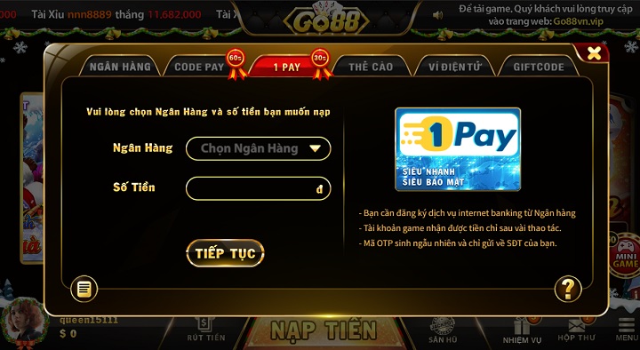 go88 nap tien one pay